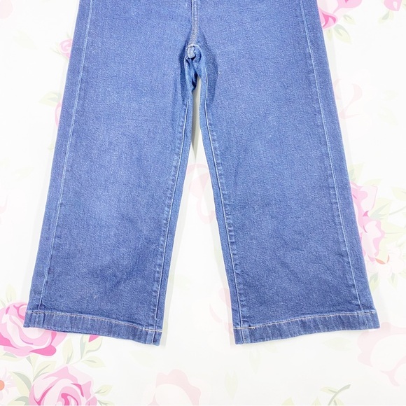 Banana Republic Dark Wash Hiigh Rise Wide Leg Crop Denim Jeans 28 - Picture 4 of 10